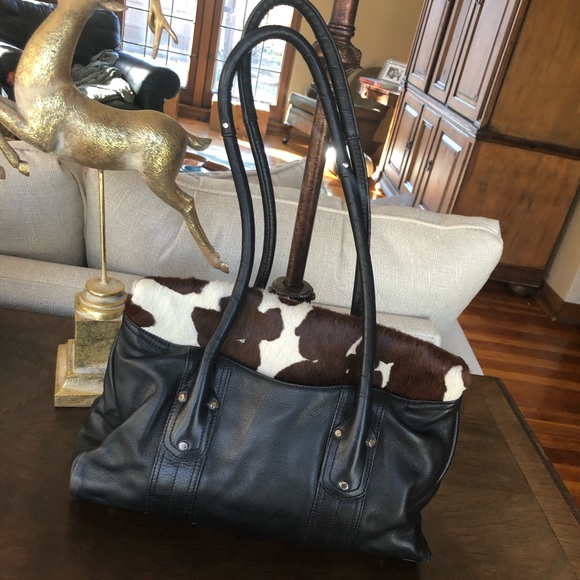 B. Makowsky Genuine Leather Cow Hide Bag - Picture 3 of 8